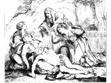 The women from Galilee weeping over the body of Christ (Engraving based on a picture by Annibal Caracci)